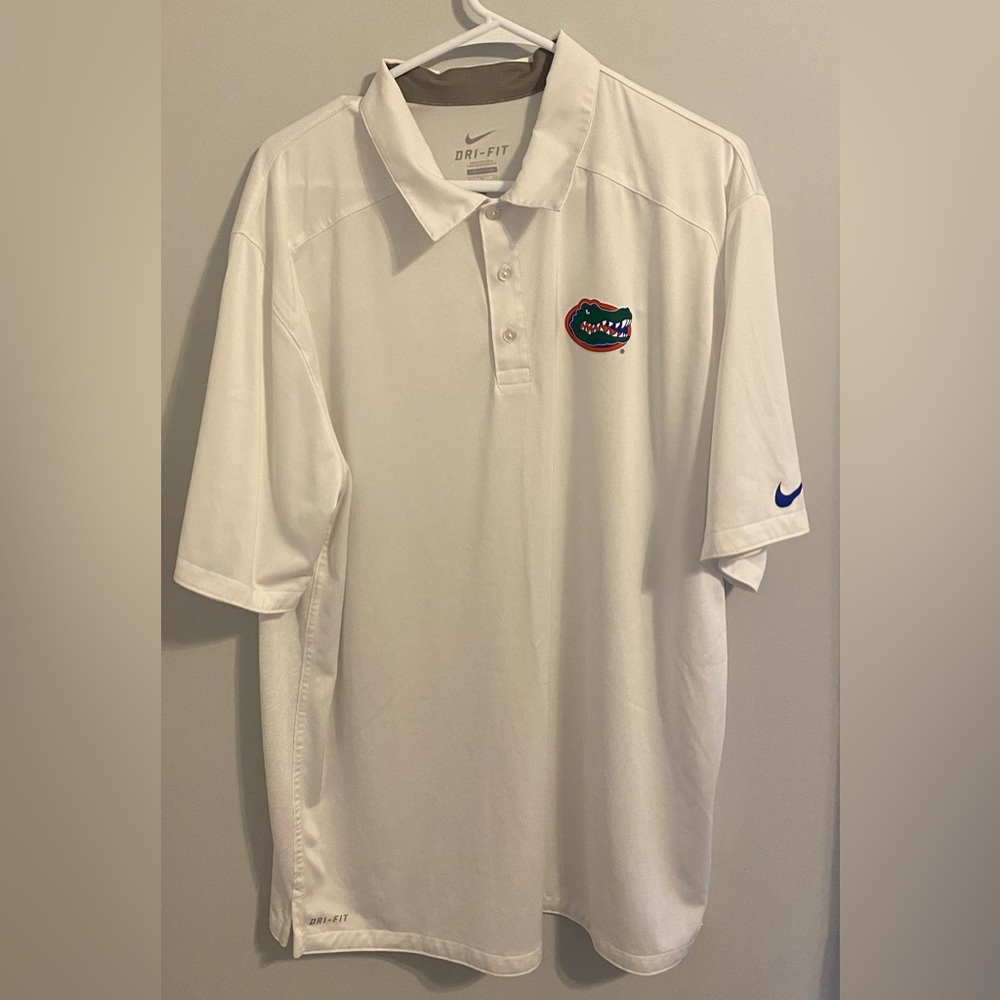 Florida Gators Nike Dri-fit White Polo Shirt Sz XL.